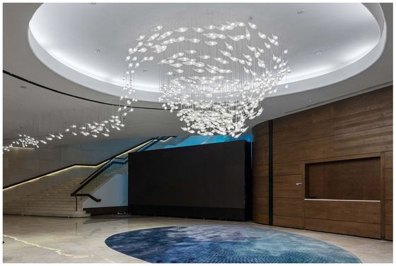 Customized Ocean Theme Fish Lamp Ceiling Chandelier Art Galleries Assembly Hall