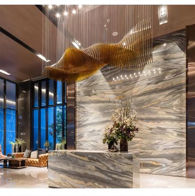 Wave Shaped Hotel Lobby Banquet Exhibition Hall Chandelier Art Custom Engineering Lamp