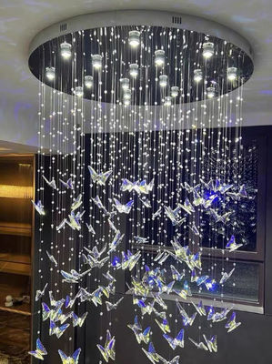 Art style Crystal Butterfly Chandelier High Ceilings Chandeliers