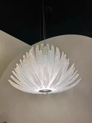 Luxury Post-Modern Light White Sand Handmade Glass Room Simple Atmosphere American Chandelier