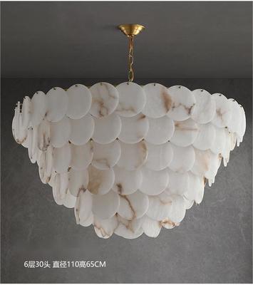 Nordic Decoration Luxury Marble Home Hanging Alabaster Modern Brass Light Luxury Chandeliers