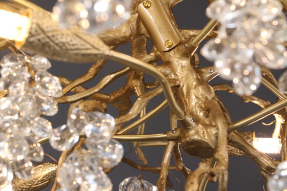 Grape Vine Home Decoration Chandelier Homestay Hall Custom Handmade Glass Plate Modern Retro Style Branch Creative