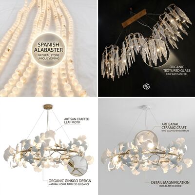 Premium Villa Marble Pendant Chandelier Light Custom Crystal Hanging Fixture Luxury Dining Decor