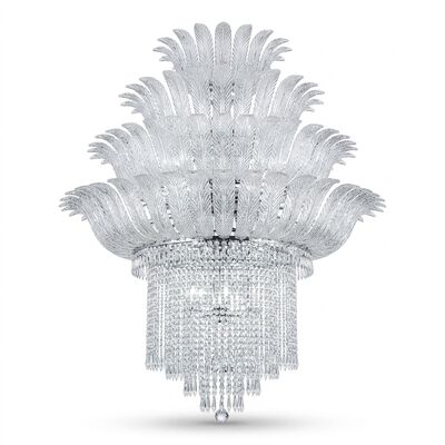 Custom Hotel Banquet Hall Multi-Arm Crystal Large Chandelier Gold Electroplated Grand Event Lighting