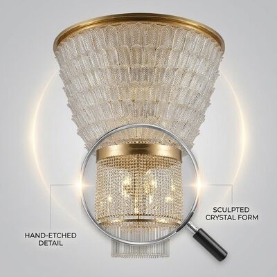 Logo Branding Water Droplet Chandelier Crystal Pendant Light OEM Custom Packaging Hotel Lighting Supplier 220V