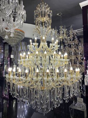 Classic Luxury Crystal Candlestick Chandelier Dazzling LED Lighting for Museums Halls