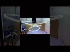 Lámpara de araña de cristal de acero inoxidable para sala de estar, isla moderna, control remoto