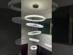 Lámpara de colgante de cristal LED de anillo de cristal de luces modernas a medida