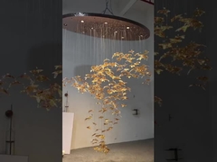 Iluminación de vidrio hecha a mano en Murano Luz interior Candelaria de hoja de arce