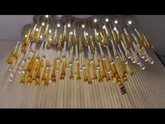 Nordic Duplex Construcción Luz lujosa Cristal Creativo Candelabro de gota de agua