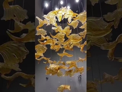 Decoración de interiores Lustrero Hotel Villa Escalera de vidrio Luz de colgante LED