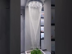 Escalera Luz Lustrero Edificio dúplex Lustrero de cristal grande para el salón