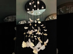 Moderno LED Crystal Wave Gran vestíbulo lámpara de lámpara de candelabrador Custom OEM ODM