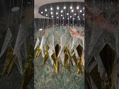 3000K-6500K Temperatura de color Cristal lámpara de candelabo LED anillo para el hotel moderno Lobby escalera Villa