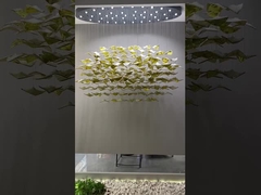 Lugares de alta gama oro redondo gran vestíbulo candelabro soluciones de iluminación personalizadas