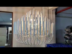 Lámparas personalizadas de gran vestíbulo Lustrero K9 Cristales Pendente Iluminación Armadura Estilo barco
