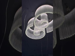 Lámpara moderna de lichi de cristal lujo villa dúplex escalera de iluminación para el salón elevado y el dormitorio