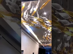 Villa moderna apartamento sala de estar escalera de cristal larga lámpara colgante con tres colores cambiantes Li