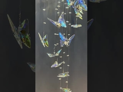 Lujo artístico luz de techo de vidrio mariposa lámparas para hotel Villa Restaurante Decoración de bodas