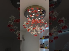 Modern Villa Loft Apartamento Escalera luz con tres colores cambiantes cristal lámpara de candela