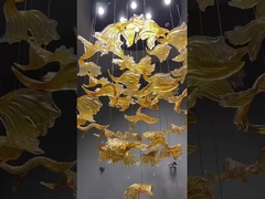No estándar personalizado acristalado de hoja de arce Lustrero Hotel Banquete Arte Decoración Ingeniería Luz