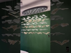 Estilo nórdico Hotel a medida Lobby Villa Salón de banquetes LED Cristal lámpara de carpintería colgante Luz inoxidable St