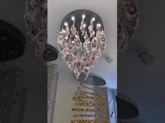 Proyecto no estándar de doble agujero de vidrio personalizado de hojas de arce decoración colgante de hojas de hotel Departamento de ventas H