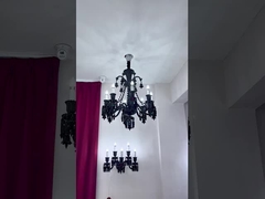 Diseño de iluminación de proyectos de villas a medida Arte de oro moderno Candelero de vidrio de techo de vidrio de tulipán único