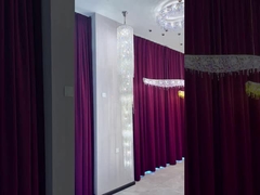 Lámpara de modelado creativo de diseño personalizado de Hotel Lobby Villa Large Circle Modern Light Crystal Chain