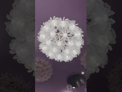 Diseño contemporáneo de cristal personalizado de flor de loto gran candelabro luz colgante para el vestíbulo del hotel