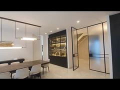 Lámpara de cristal de cuerda rectangular de onda de LED de salón moderno personalizado Ingeniería de hoteles Crystal Han