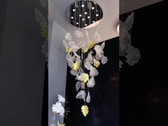 Lámpara de pie de escalera dúplex de vidrio para villa Rectángulo largo para proyecto de instalación