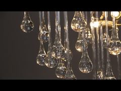 Decoración Lámpara de araña Dúplex Sala de estar Rama de hoja Cristal Lámpara de araña Redonda Villa Hotel