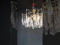 Lámpara de araña de flores de vidrio creativo, a prueba de óxido, moderna, con flores