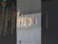 Una Mirada Más Cercana: Lámparas Colgantes Personalizadas Transparentes Cristalinas con Gotas de Lluvia, Candelabros AC110V