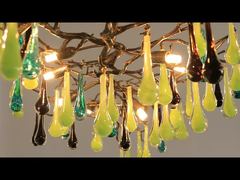 Una Mirada Más Cercana: Lámparas de Araña Modernas de Lujo para el Vestíbulo de la Sala de Estar de Cristal, Luz Colgante Redonda