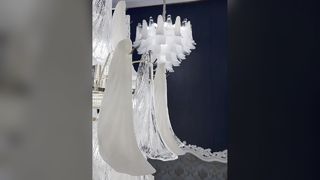 Una mirada más cercana: Linterna personalizada Araña de cristal Acabado dorado Hotel Club Villa Lujo Oriental