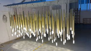 Lámpara colgante de cristal moderna, decoración de techo, luz colgante de arte occidental, luces manchadas, iluminación, accesorios de olmo Gl