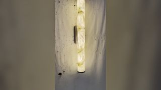 Lámpara de pared de cobre y mármol de alabastro español, lineal, larga, decoración del hogar de lujo, accesorio de iluminación montado en la pared F