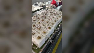 Lámparas colgantes de alabastro blanco