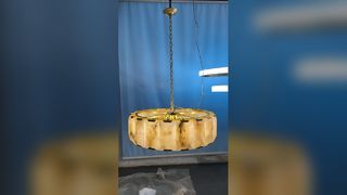 Luces de colgante de alta gama de hierro Scagliola con lámpara de mármol