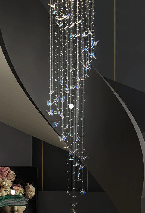 Art style Crystal Butterfly Chandelier High Ceilings Chandeliers