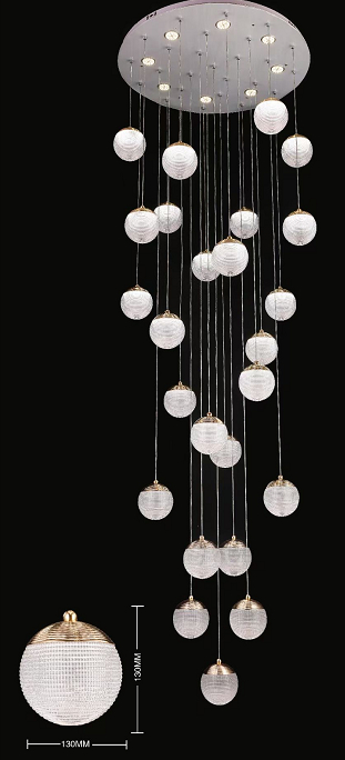Gold Dimmable Acrylic Pendant Light Cristal Hanging Lighting Fixtures Modern Restaurant Chandelier