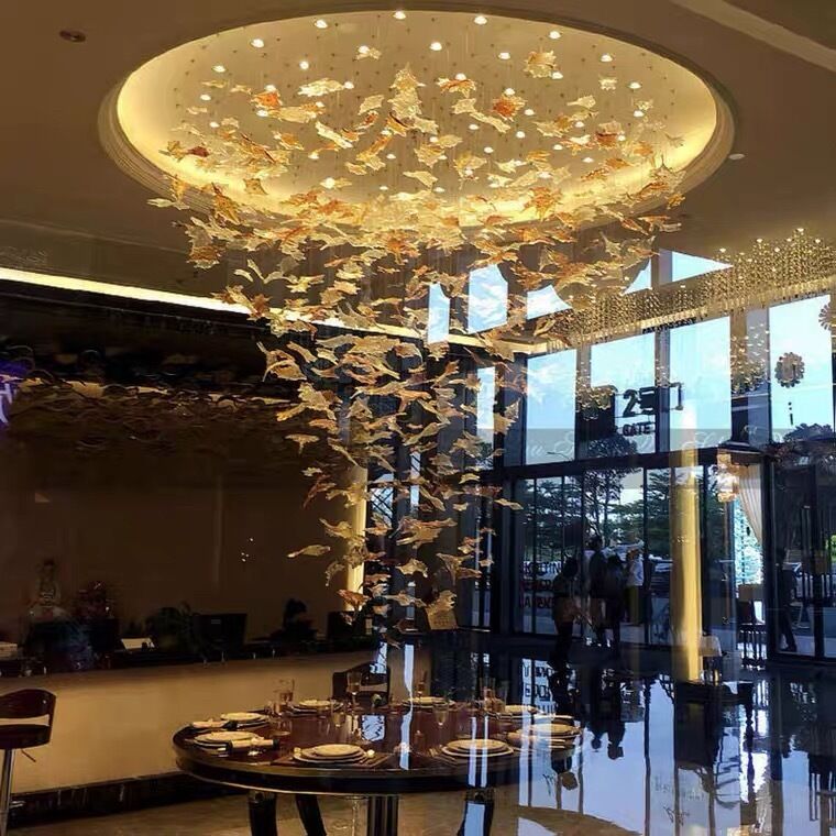  Customized Petal Hotel Lobby Sales Department Sand Table Hall Art Decoration Pendant Lamp
