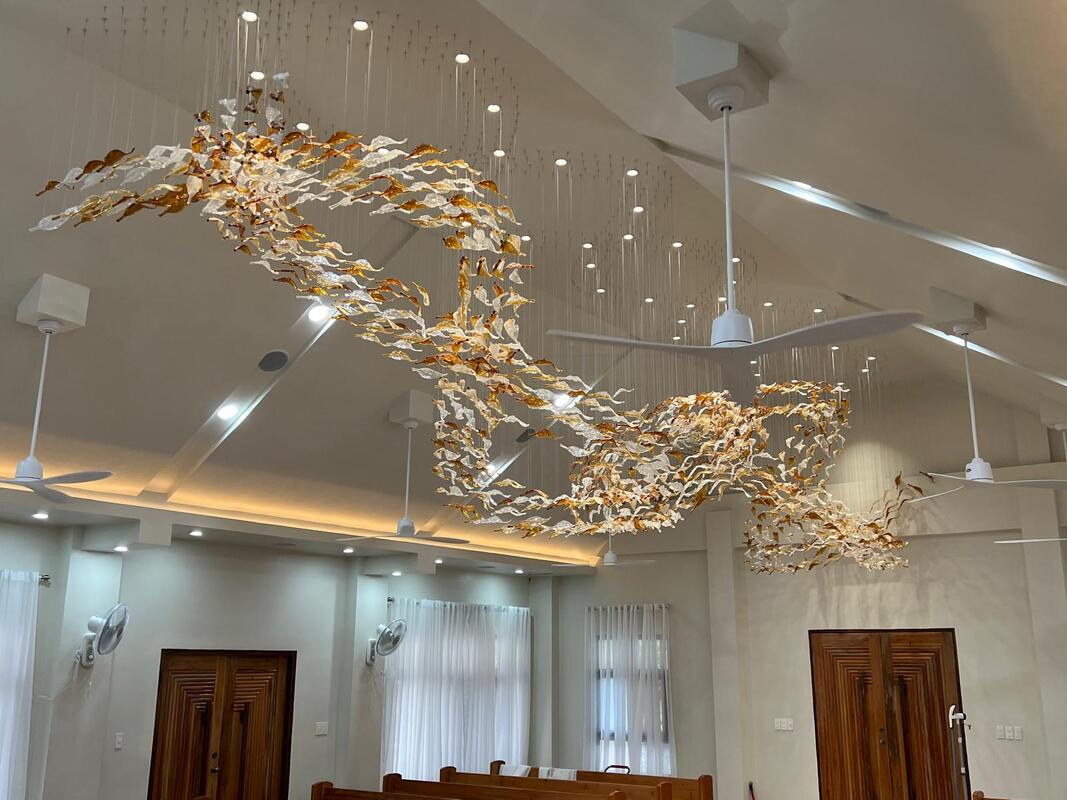 Hanging Crystal Modern Lamp Ceiling Deco West Art Drop Light Stained Lights Lighting Elm Fixtures Glass Pendant