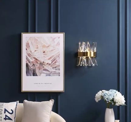 Lámpara de pared moderna de cristal G9 E14 6000K 3000K Oro de cristal de la pared Sconce