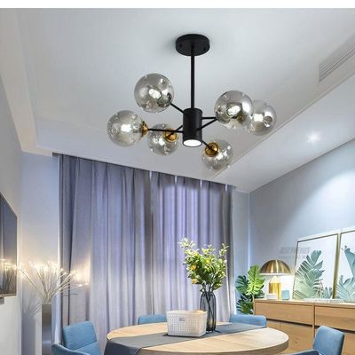 Luces de colgante modernas de vidrio ahumado altamente transparentes E27 * 6W Reflector D980 * H750