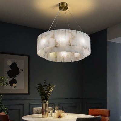 Luces colgantes del alabastro G9 del techo decorativo moderno de la lámpara para la oficina 1935lm