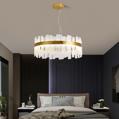 ODM agrietado hecho a mano ISO9001 de las luces del vidrio y de Crystal Pendant Lighting Modern Chandelier
