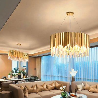 oro de lujo grande Crystal Chandelier High Translucent moderno de 4000K 5000K